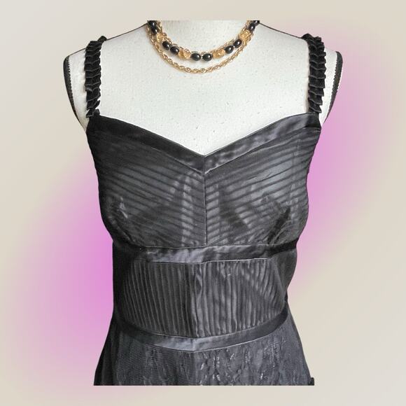 Antonio Melani Black Vintage 40s Look Old Hollywood Lace Cocktail Dress 10 L NEW - Picture 13 of 14